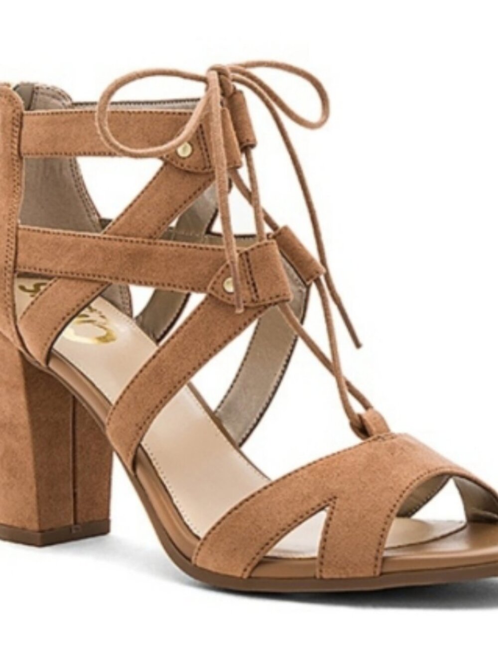 Circus Sam Edelman Emilia Strappy Chunky Vegan Suede Heel Open Toe Sandal Sz 6